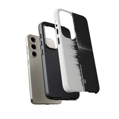 Black Tough Phone Case for Samsung - Static Signal Split