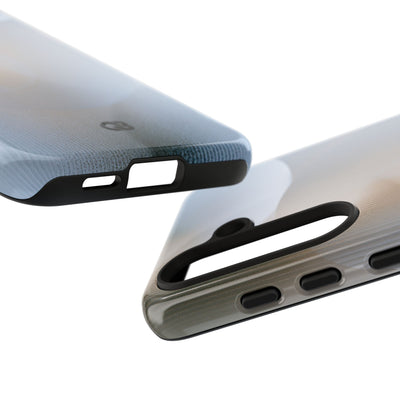 White Tough Phone Case for Samsung - Frosted Ribbed Sphere