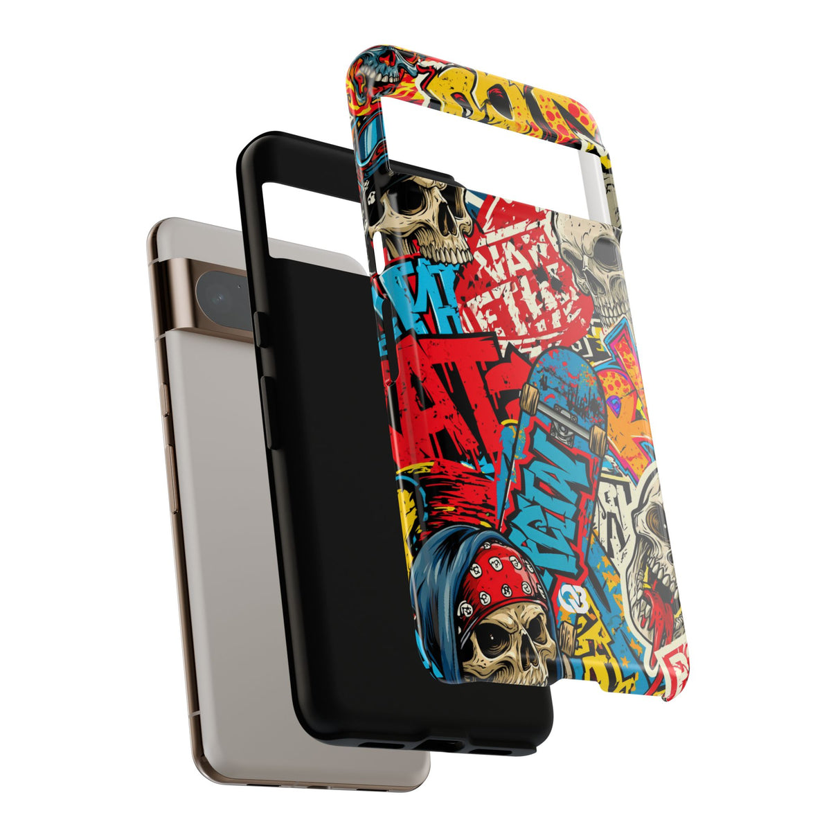 Skate Skull Riot · Tough Phone Case for Pixel ·  Red