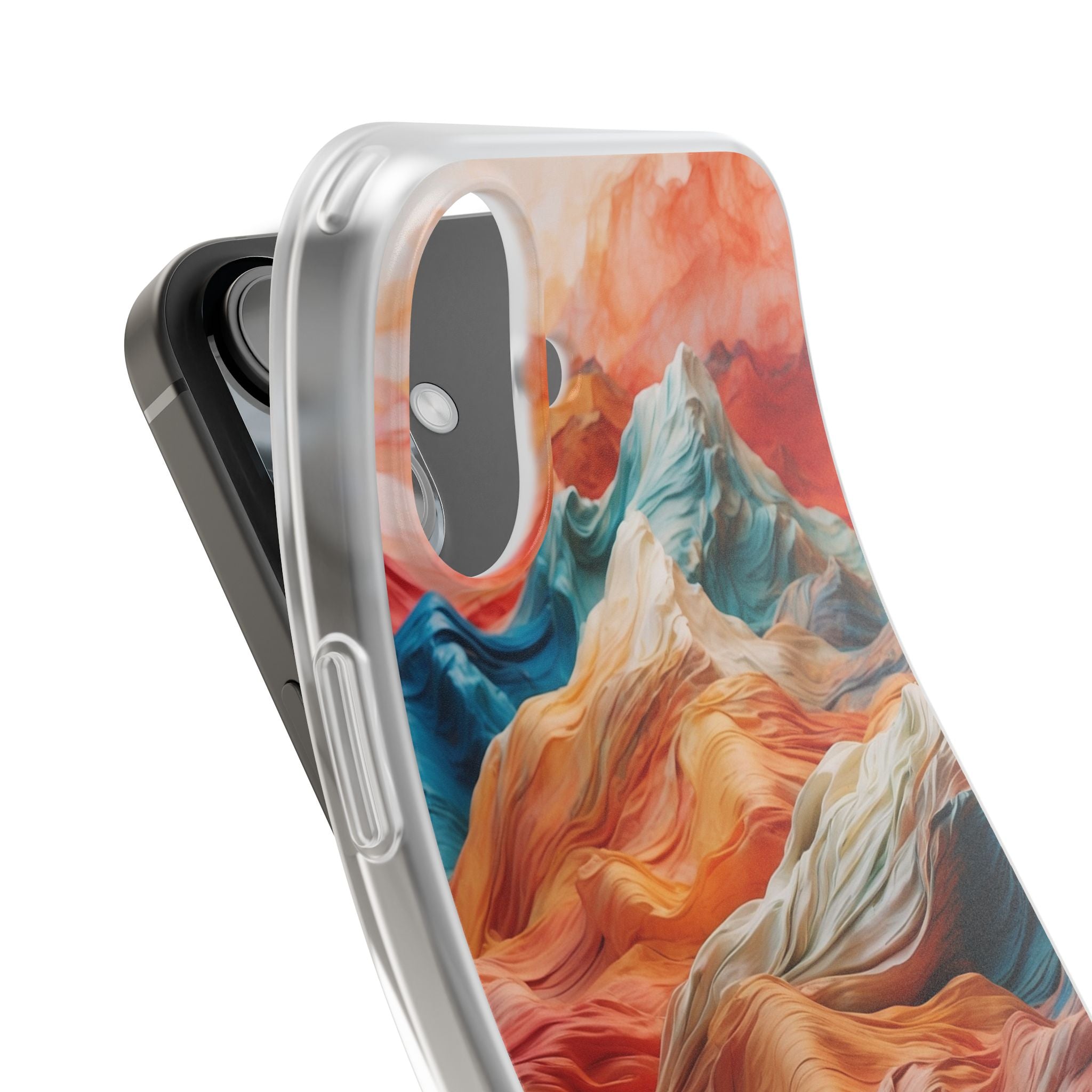 Fabric Peaks Cream iPhone 16 Plus Case - Soft