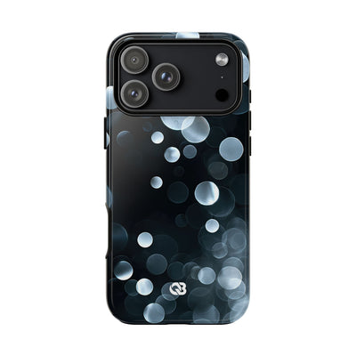 Black Tough Phone Case for iPhone - Silver Orbit Glow