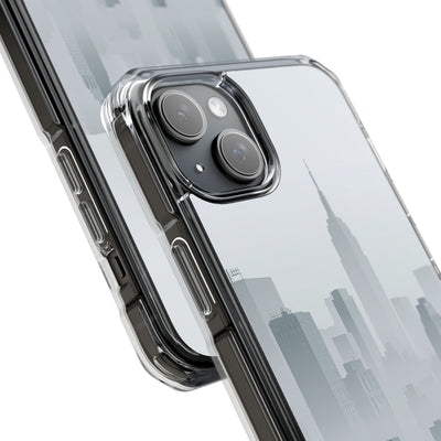 Grey Impact MagSafe Phone Case for iPhone - Steel Mist Skyline