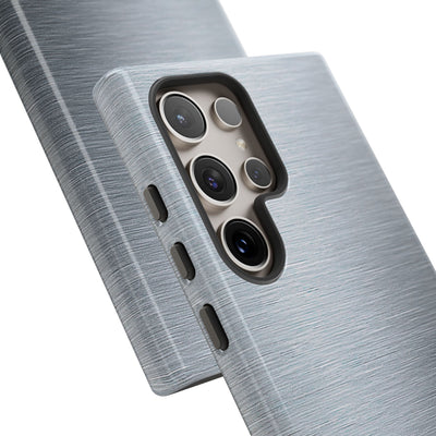 Silver Tough Phone Case for Samsung - Satin Chrome Grain