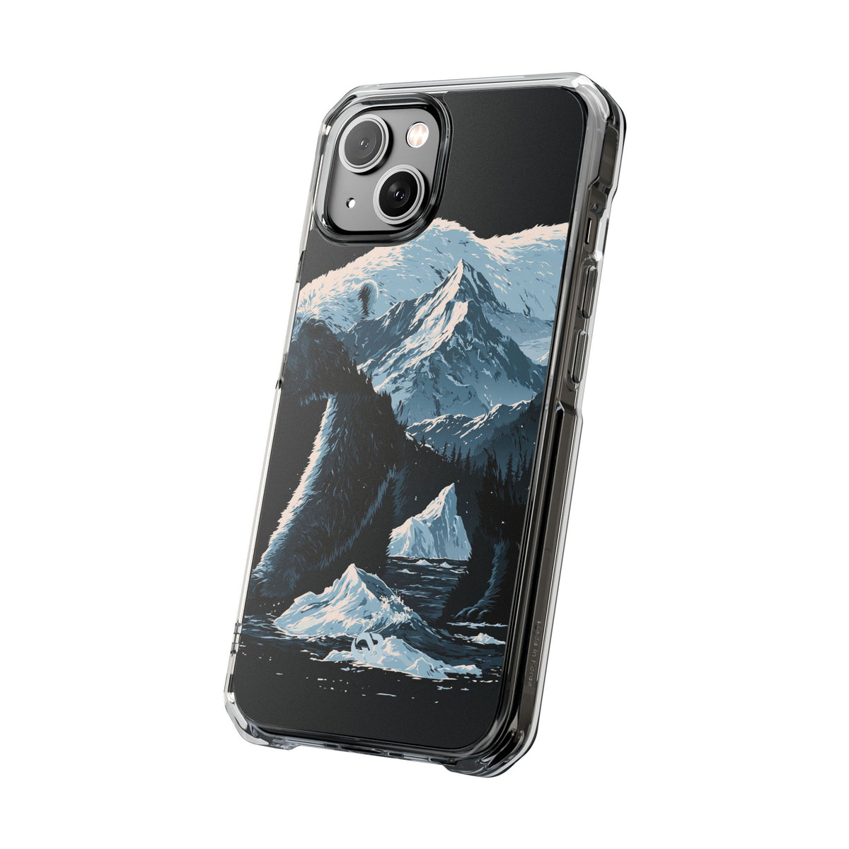 Nordic Arctic Bear · Clear Impact Magnetic Phone Case for iPhone · Black