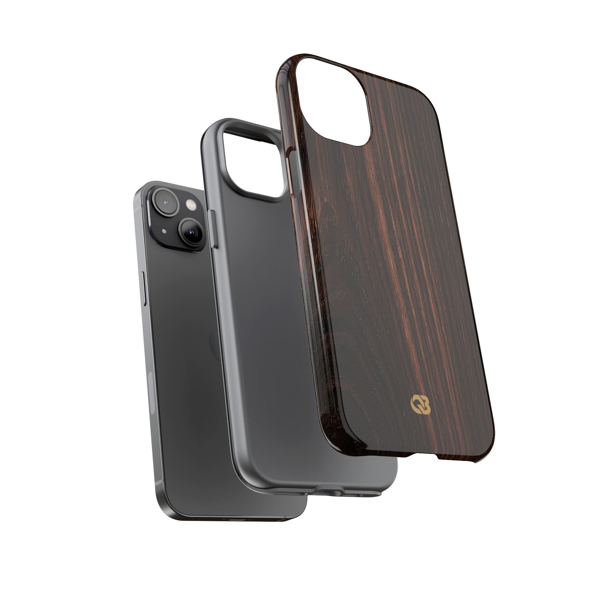 Brown Tough Phone Case for iPhone - Burnished Mahogany Grain
