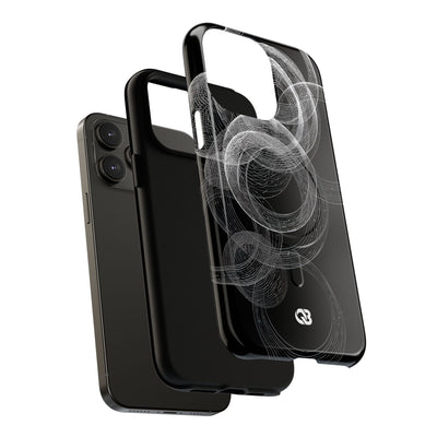 Black Tough 2.0 Magsafe Phone Case for iPhone - Kinetic Wireframe Orbit