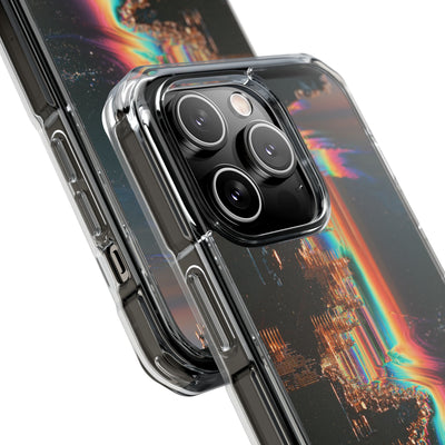 Prismatic Circuit · Clear Impact Magnetic Phone Case for iPhone · Black