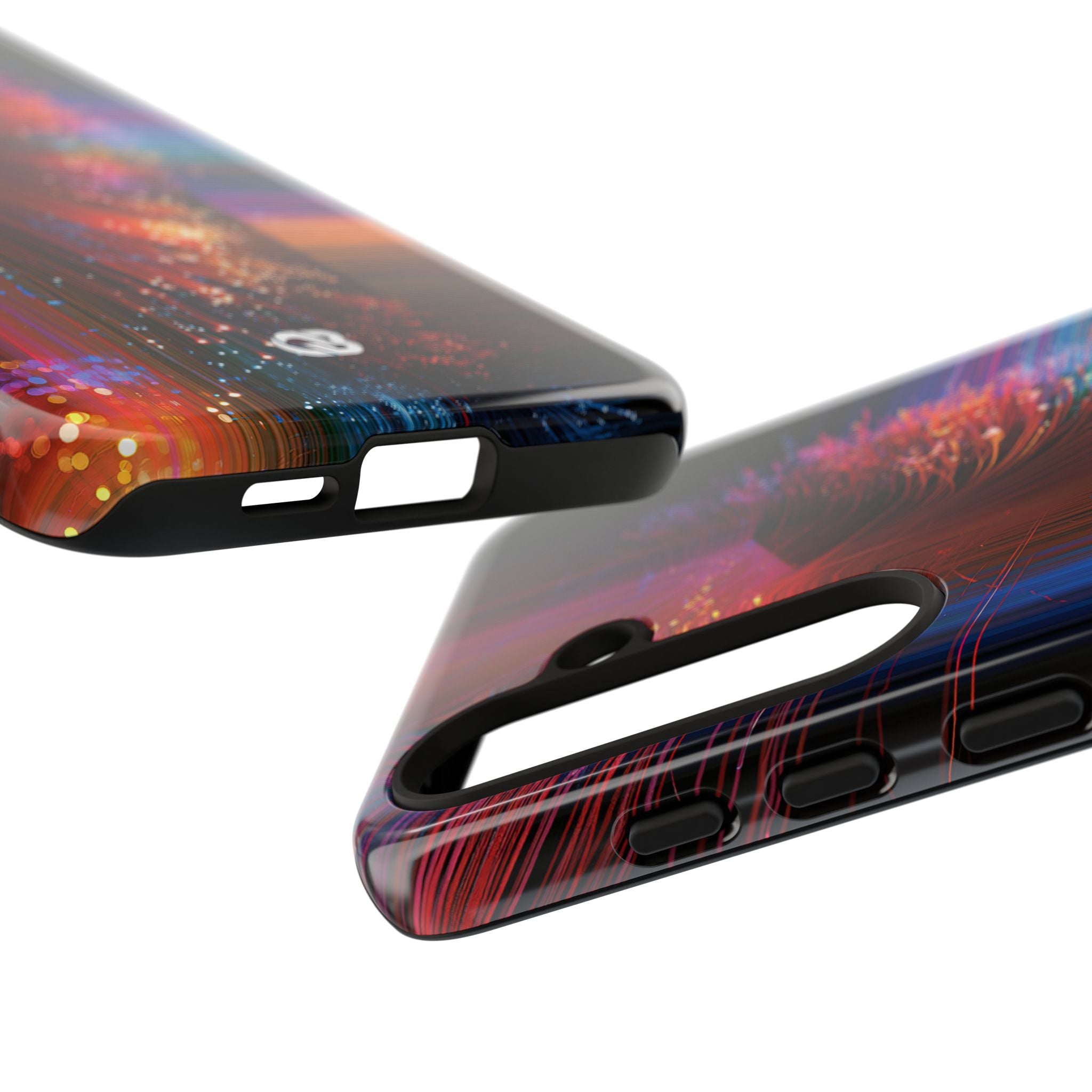 Black Tough Phone Case for Samsung - Cyber Optic Streak