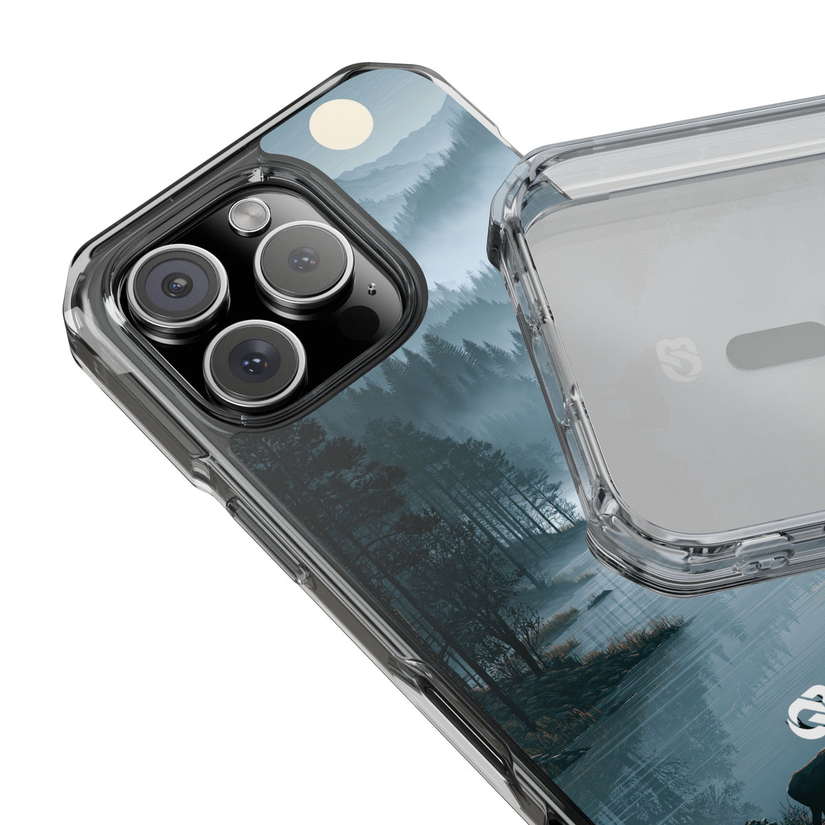 Silent Nordic Fjord · Clear Impact Magnetic Phone Case for iPhone · Blue