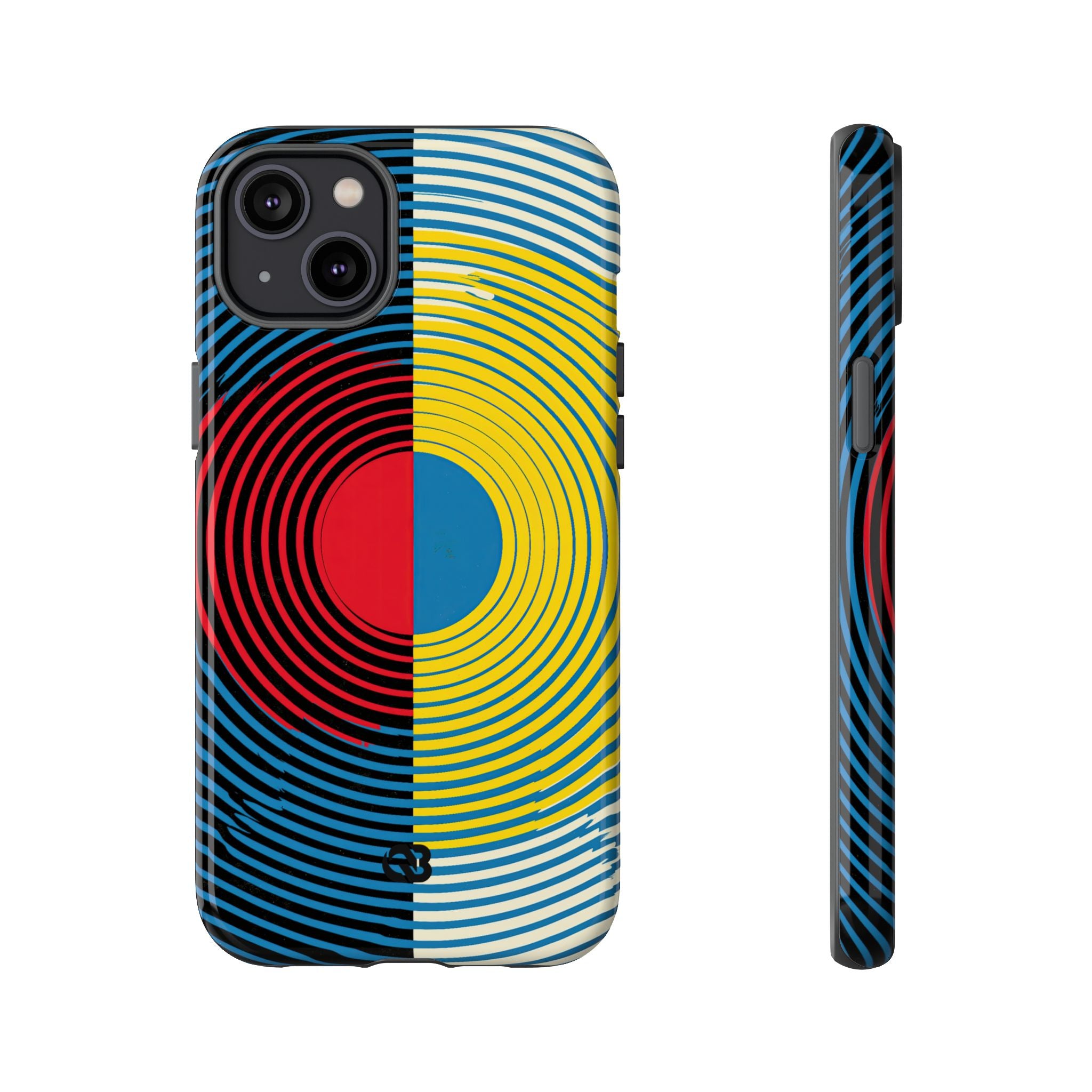 Blue Tough Phone Case for iPhone - Primary Circuit Orbit