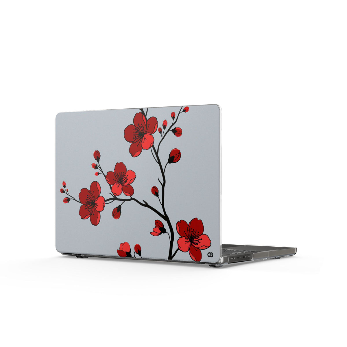 Scarlet Plum Blossom · Clear Hard Case for MacBook · Red