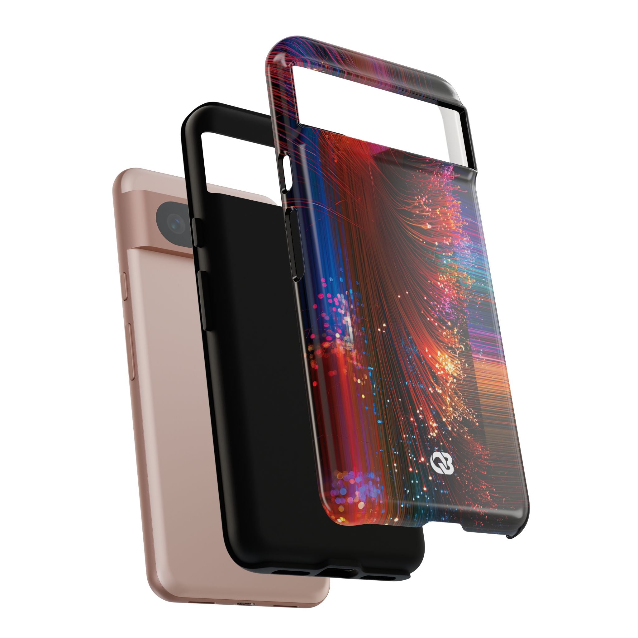 Black Tough Phone Case for Google Pixel - Cyber Optic Streak
