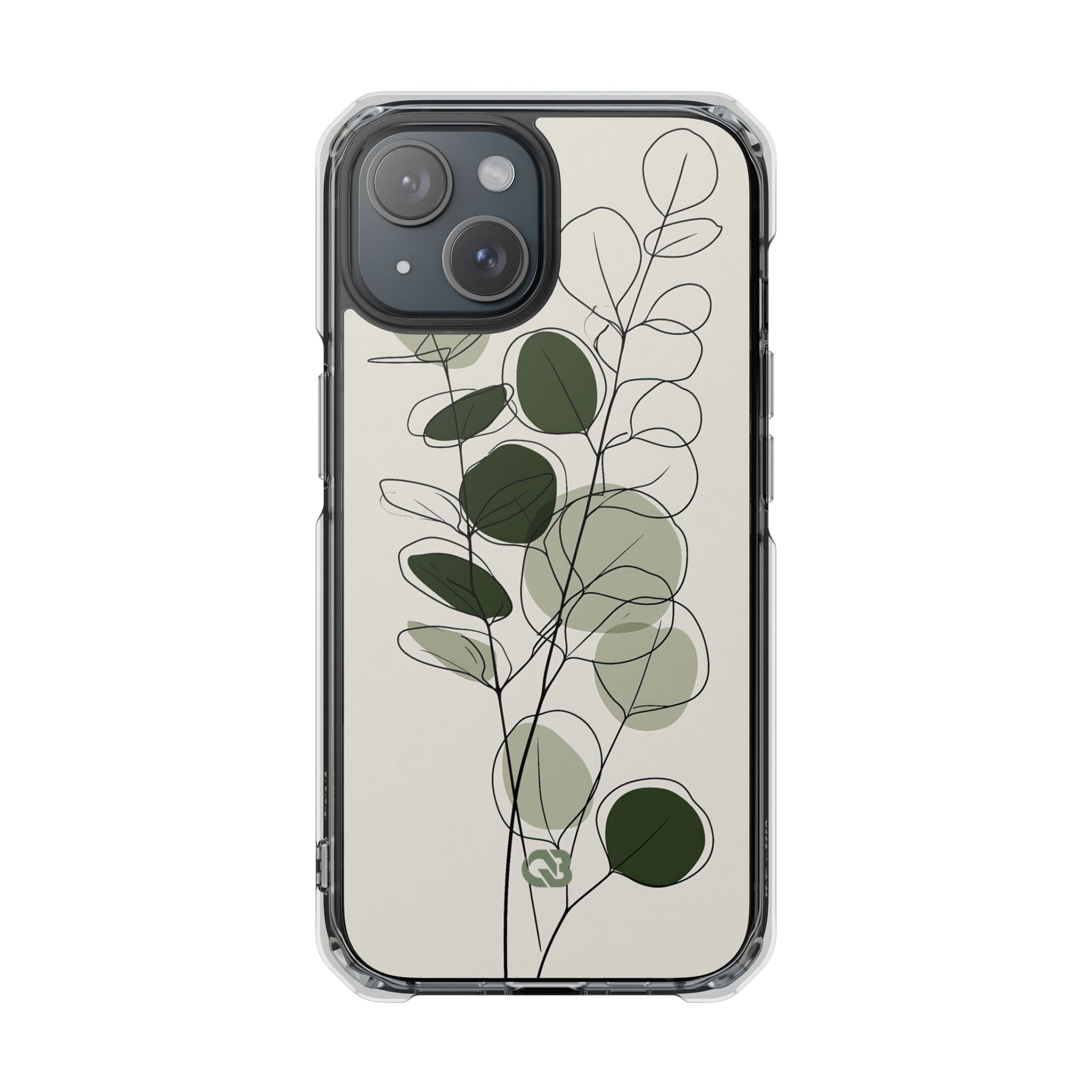 Green Impact MagSafe Phone Case for iPhone - Muted Eucalyptus Sketch