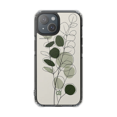 Green Impact MagSafe Phone Case for iPhone - Muted Eucalyptus Sketch
