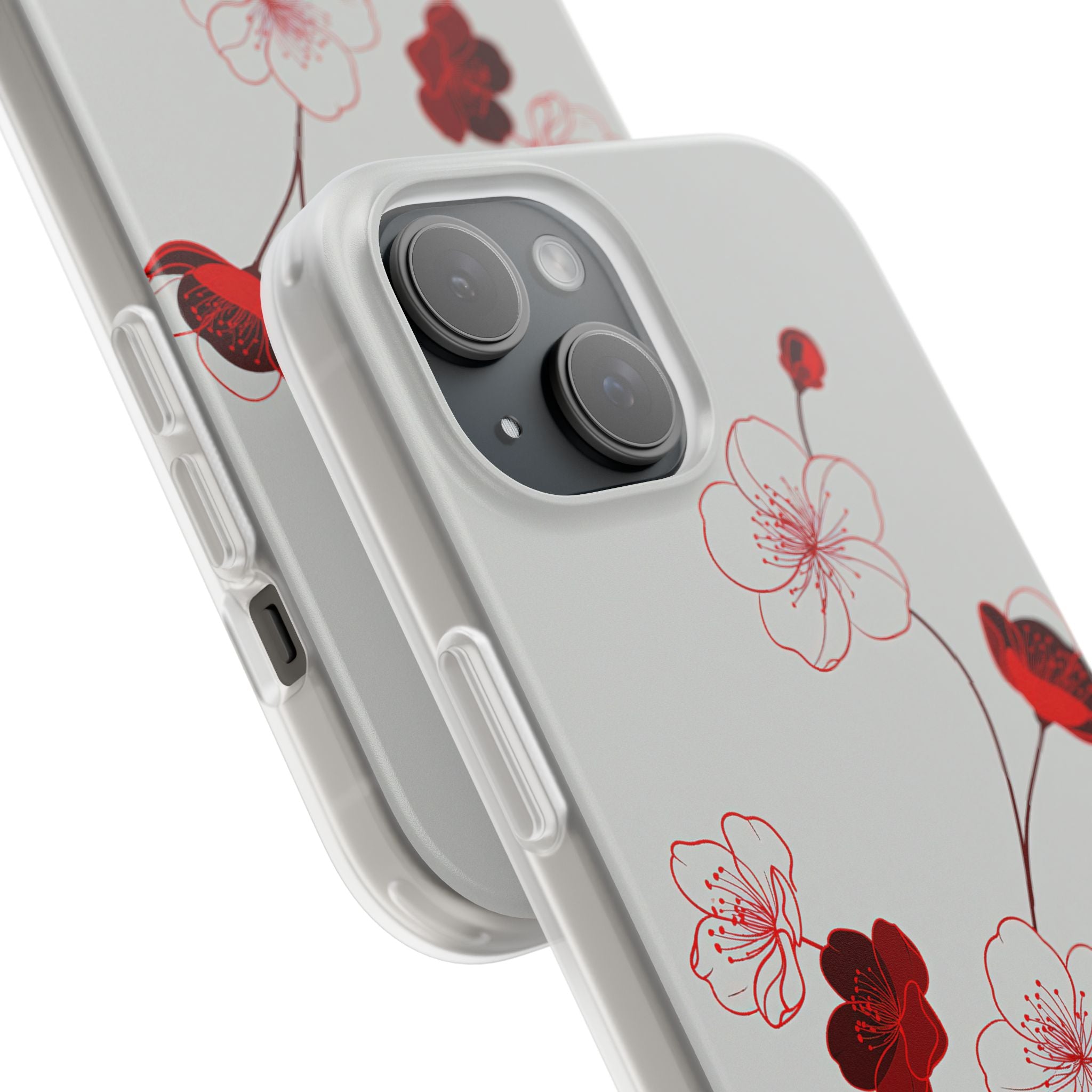 Red Lite Phone Case for iPhone - Kyoto Ember Bloom