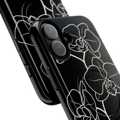 Black Tough 2.0 Magsafe Phone Case for iPhone - Noir Alabaster Orchid