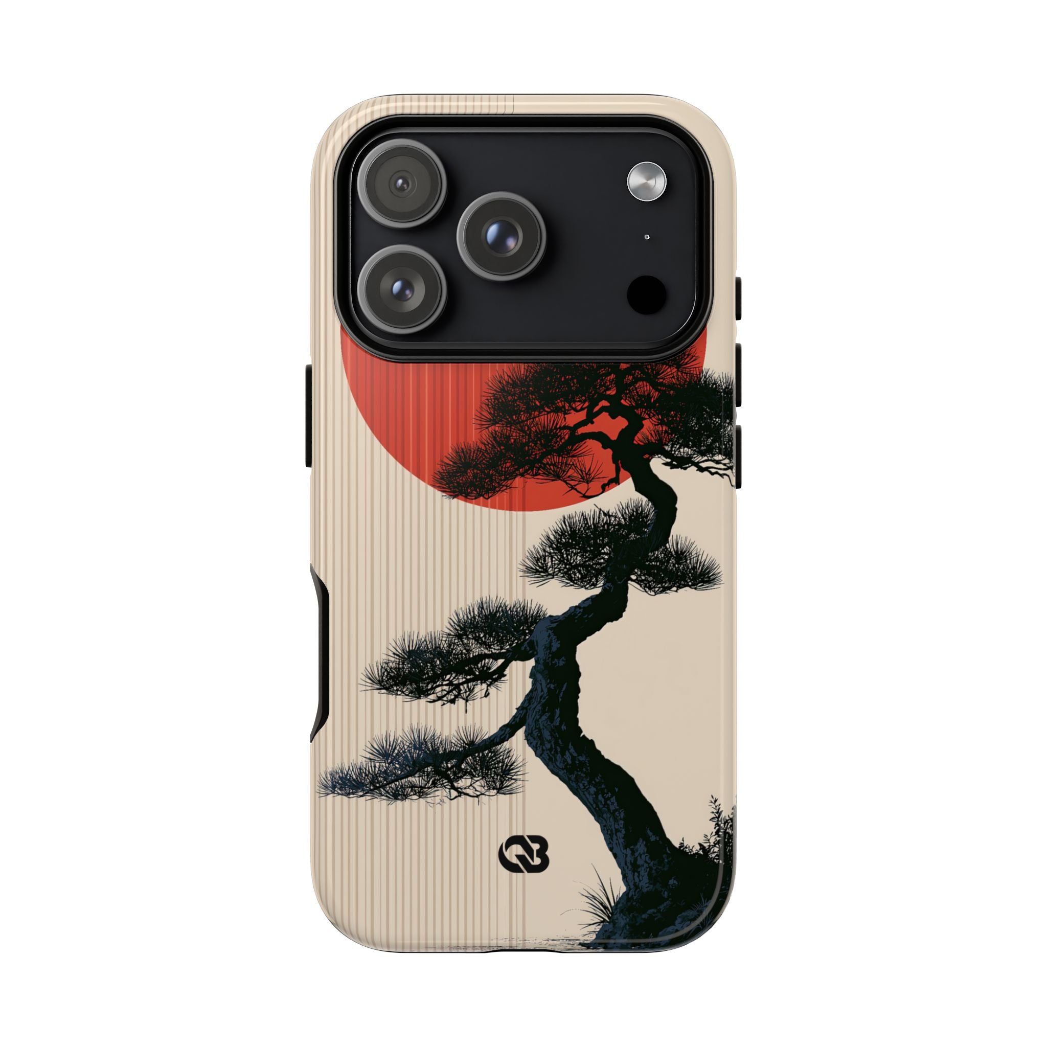 Beige Tough Phone Case for iPhone - Kyoto Crimson Pine
