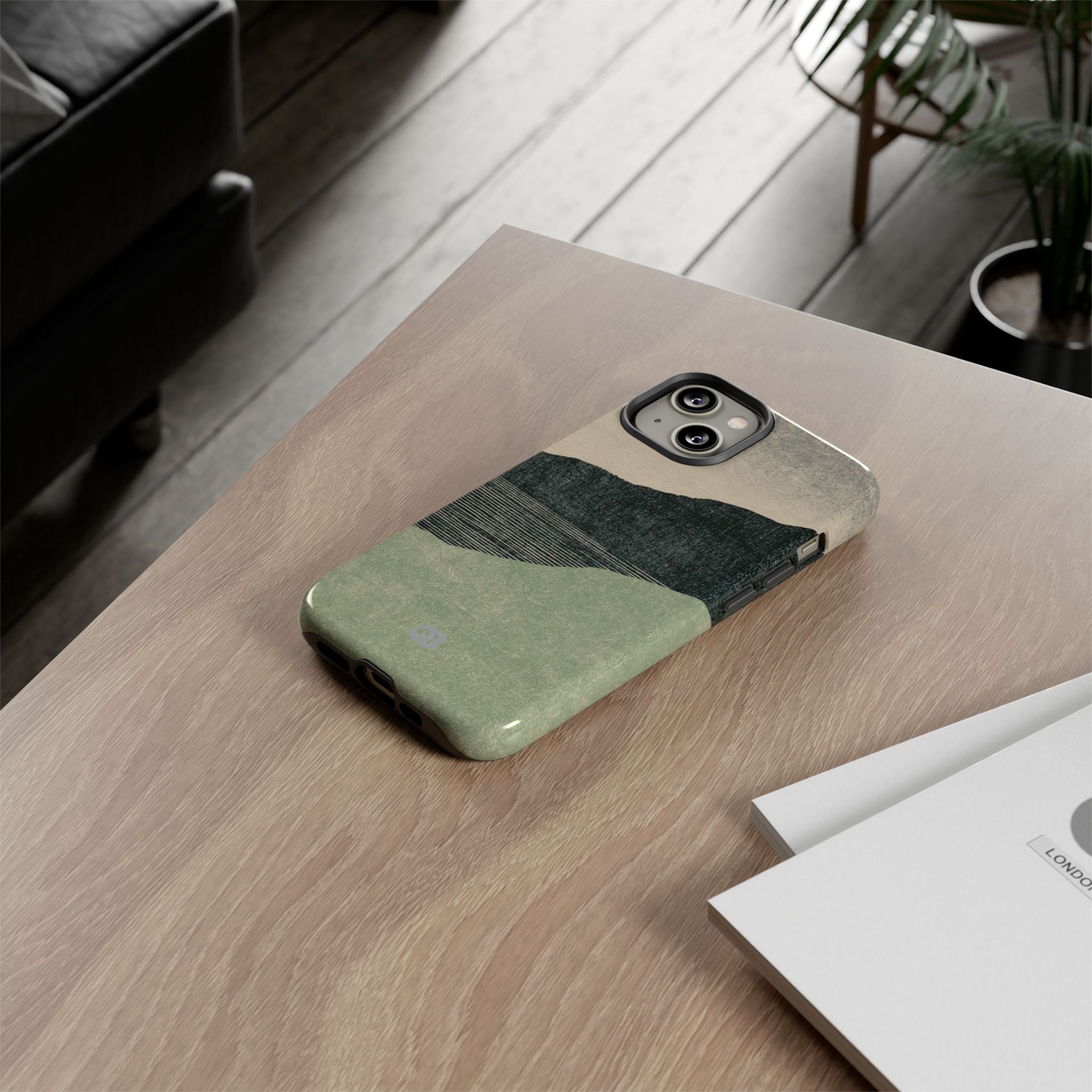 Green Tough Phone Case for iPhone - Moss Ridge Grain