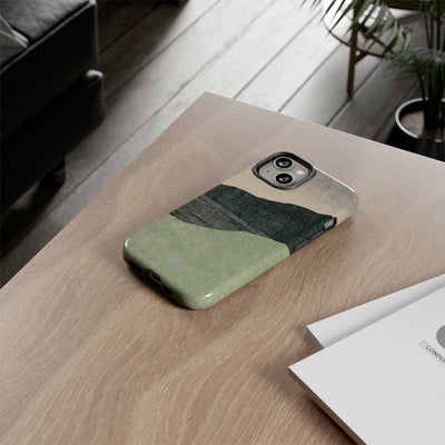 Green Tough Phone Case for iPhone - Moss Ridge Grain