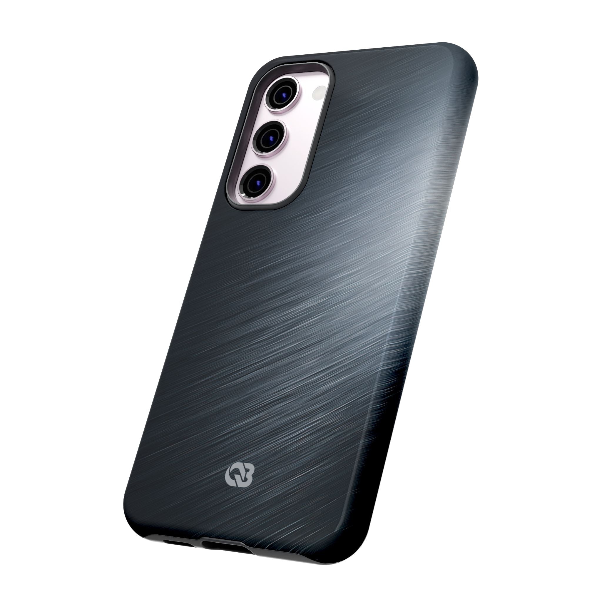 Grey Tough Phone Case for Samsung - Charcoal Brushed Steel