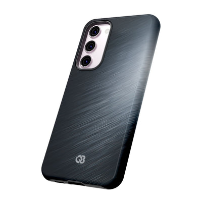 Grey Tough Phone Case for Samsung - Charcoal Brushed Steel