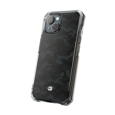 Blackout Urban Camo · Clear Impact Magnetic Phone Case for iPhone · Black