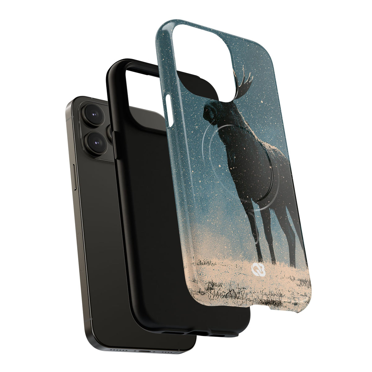 Nordic Boreal Moose · Tough 2.0 Magnetic Phone Case for iPhone · Blue