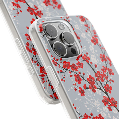 Grey Lite Phone Case for iPhone - Crimson Sakura Slate
