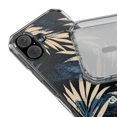 Blue Impact MagSafe Phone Case for iPhone - Midnight Indigo Palm
