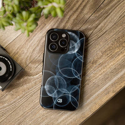 Blue Tough Phone Case for iPhone - Cyan Pulse Ripple