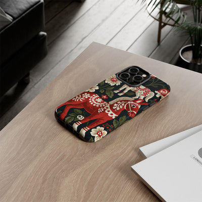 Nordic Dala Meadow · Tough Phone Case for iPhone · Red