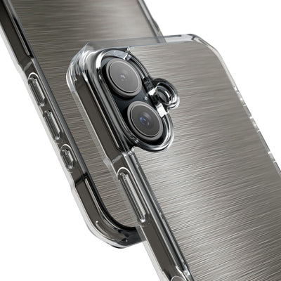 Grey Impact MagSafe Phone Case for iPhone - Brushed Industrial Steel