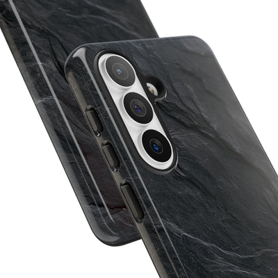 Black Tough Phone Case for Samsung - Midnight Slate Ridge