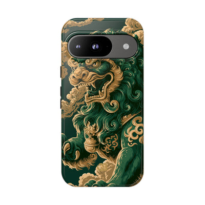 Imperial Guardian Lion · Tough Phone Case for Pixel ·  Green