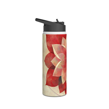 Crimson Bloom - Stainless Steel Water Bottle