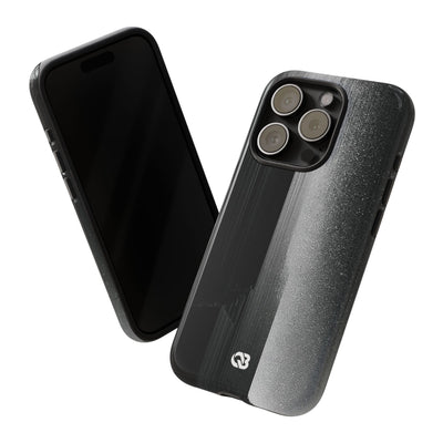 Black Tough Phone Case for iPhone - Brutalist Pixel Monolith