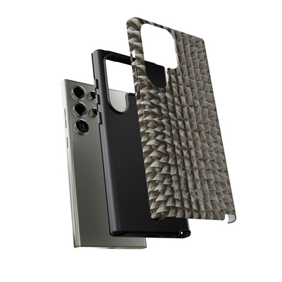 Beige Tough Phone Case for Samsung - Bone Spiked Grid