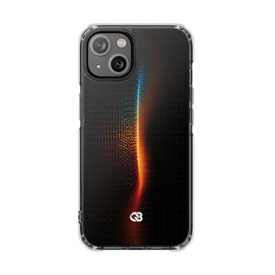 Luminous Refraction Grid · Clear Impact Magnetic Phone Case for iPhone · Black
