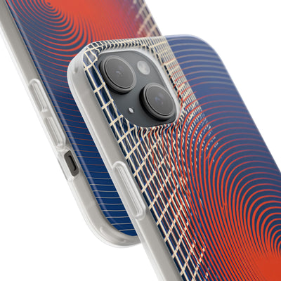 Blue Lite Phone Case for iPhone - Orange Orbit Grid