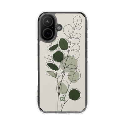 Green Impact MagSafe Phone Case for iPhone - Muted Eucalyptus Sketch