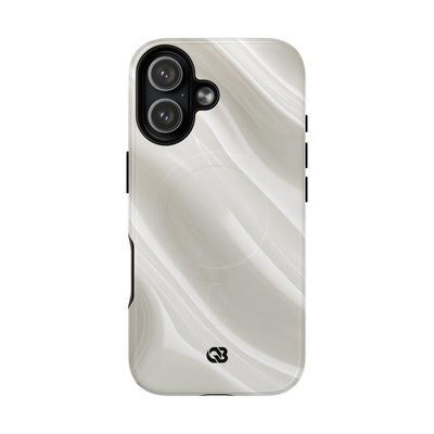 White Tough 2.0 Magsafe Phone Case for iPhone - Polished Ivory Wave