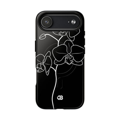 Black Tough 2.0 Magsafe Phone Case for iPhone - Noir Alabaster Orchid
