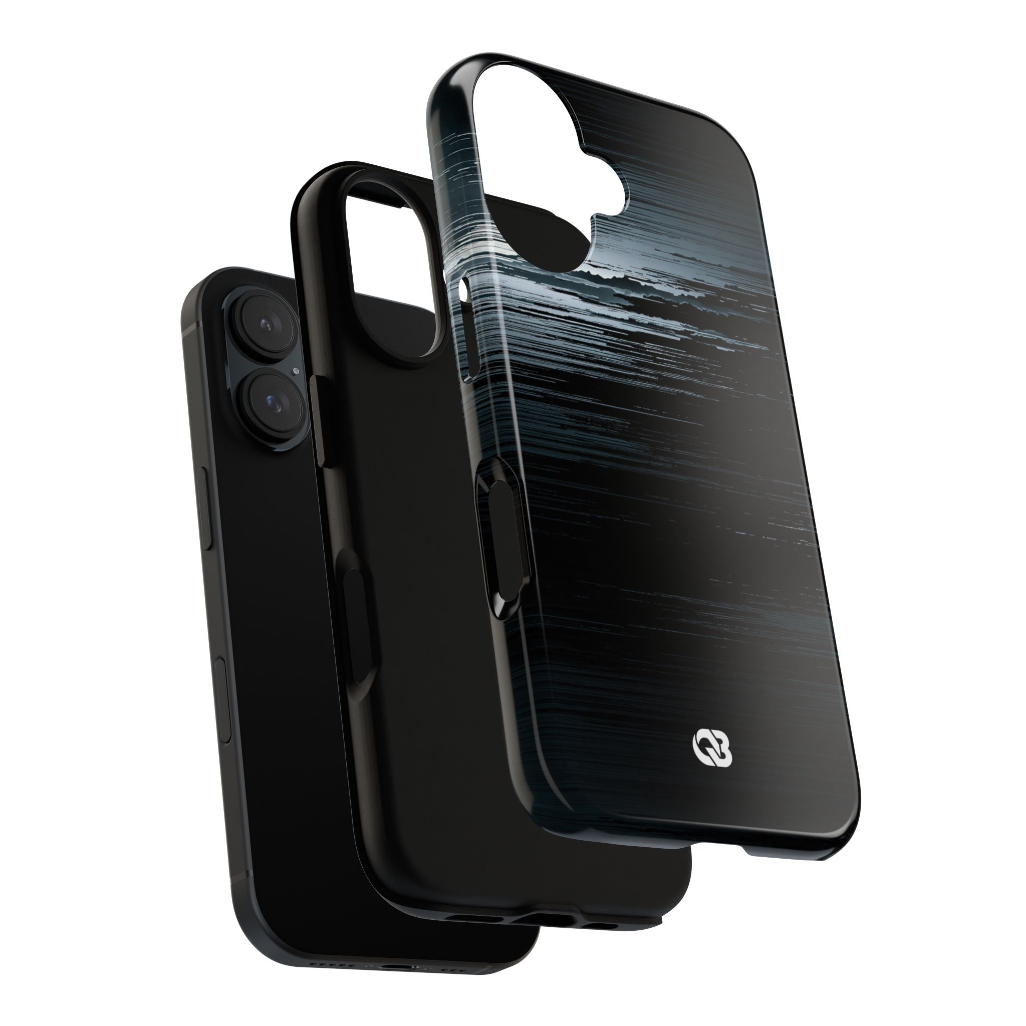 Black Tough Phone Case for iPhone - Frozen Signal Glitch