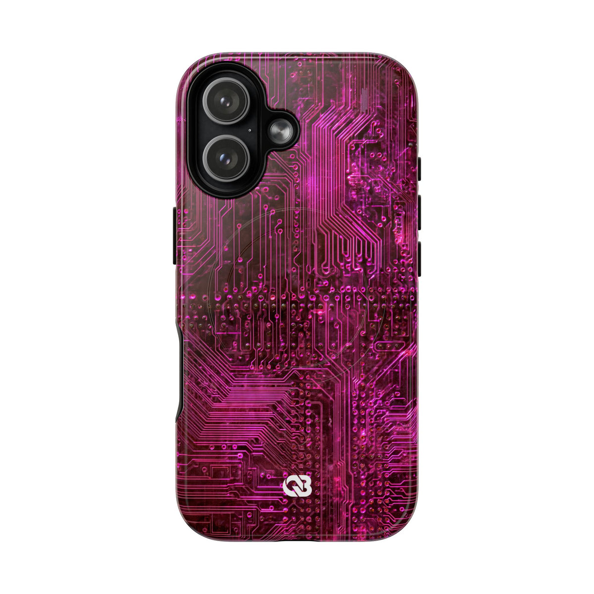 Magenta Circuit Trace · Tough 2.0 Magnetic Phone Case for iPhone · Pink