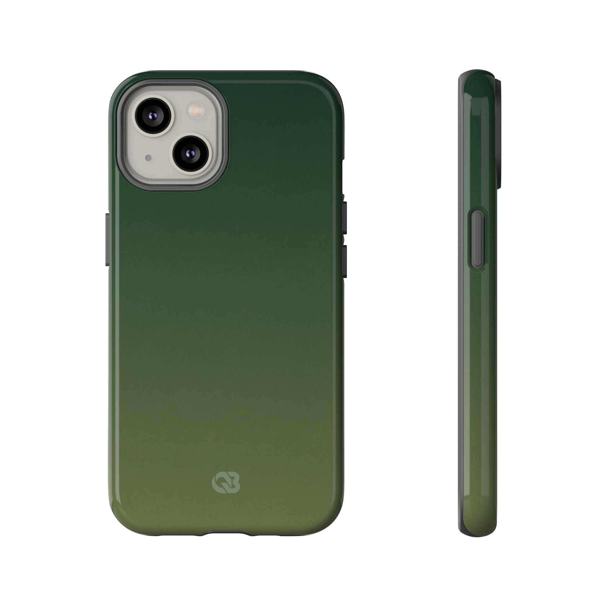 Green Tough Phone Case for iPhone - Shadow Moss Grain