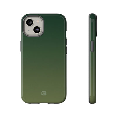 Green Tough Phone Case for iPhone - Shadow Moss Grain