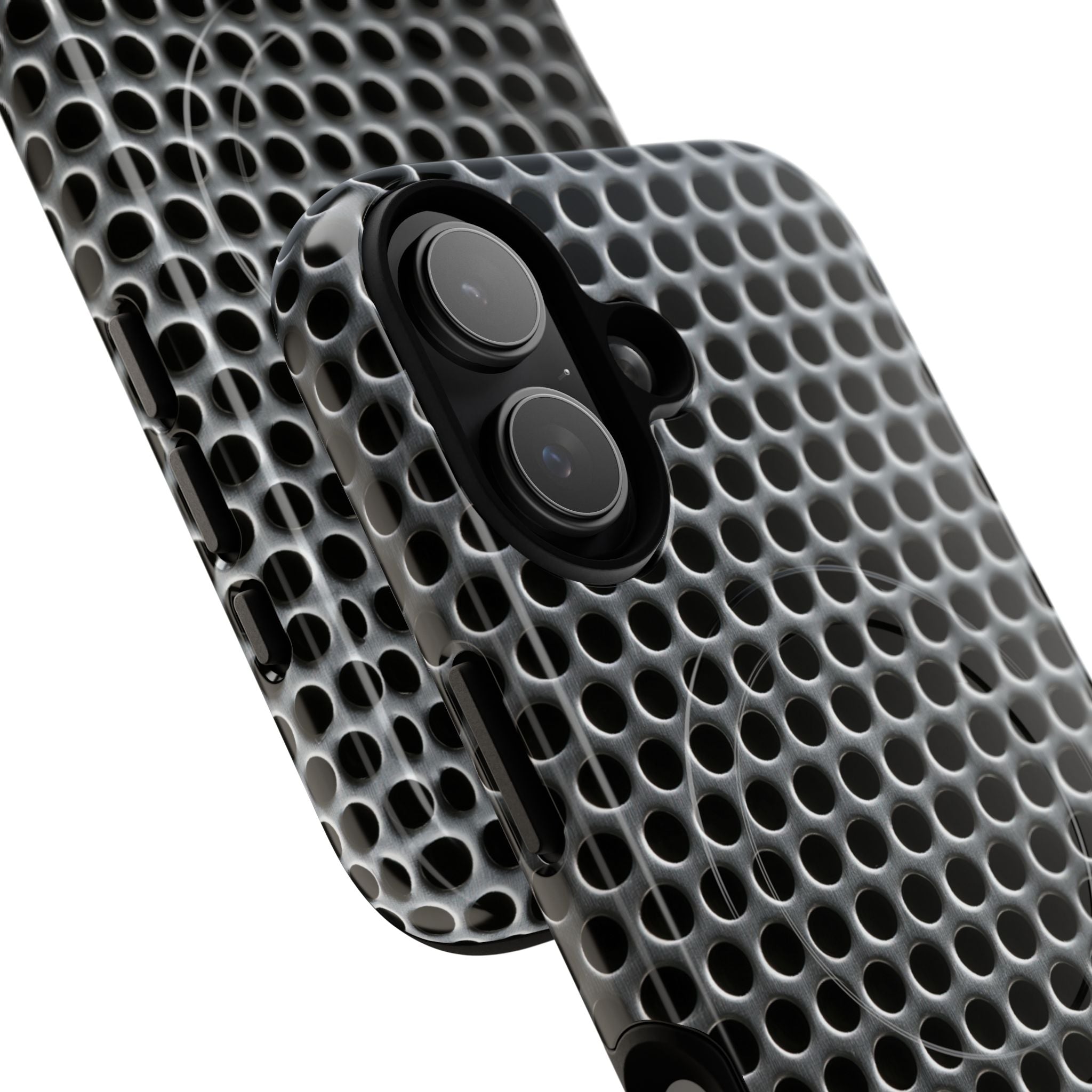Silver Tough 2.0 Magsafe Phone Case for iPhone - Brutalist Steel Mesh