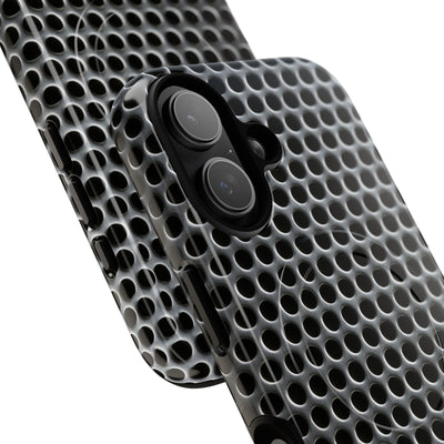 Silver Tough 2.0 Magsafe Phone Case for iPhone - Brutalist Steel Mesh