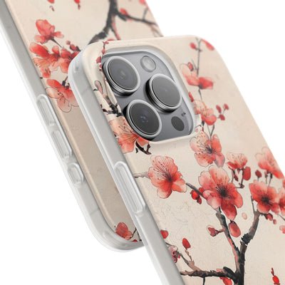 Crimson Silk Flora · Soft Custodia per iPhone