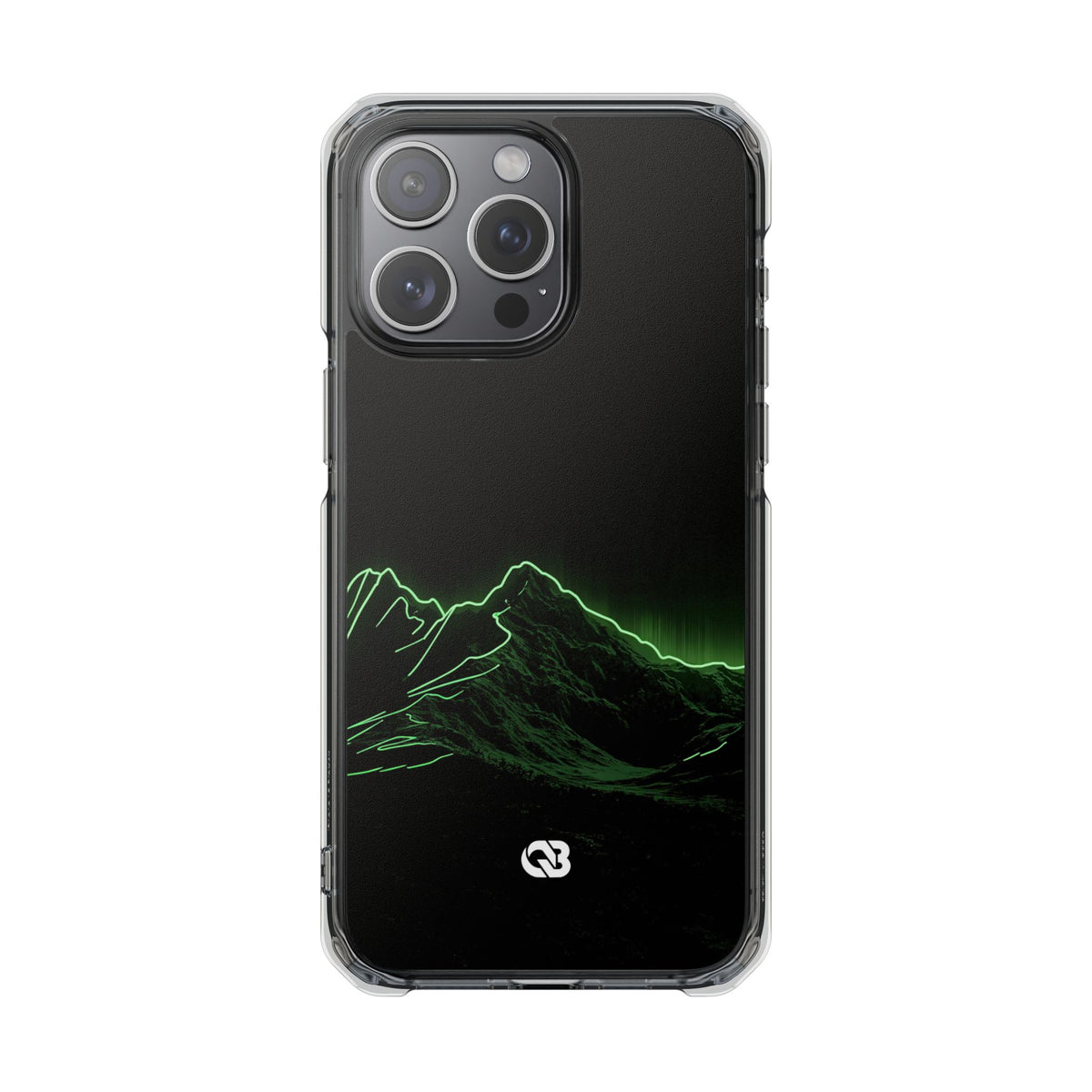 Nordic Mountain Contour · Clear Impact Magnetic Phone Case for iPhone · Black